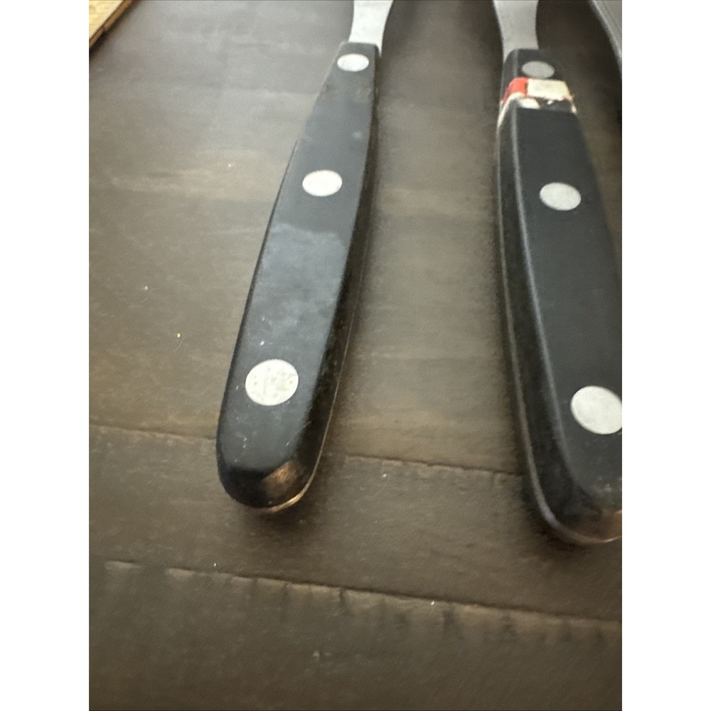 Dinner Forks Ronco Triple Rivet Black Plastic Melamine Handle Stainless Forged-3 - Picture 5 of 6